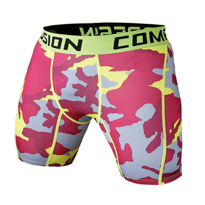 Camouflage Compression Tight Shorts-men fitness-wanahavit-A14-M-wanahavit