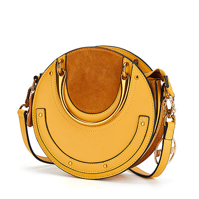 Load image into Gallery viewer, Luxurious Genuine Leather Circular Handbag-women-wanahavit-Yellow-wanahavit
