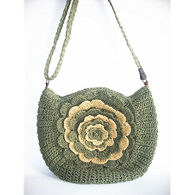 Load image into Gallery viewer, Bohemian Knitted Straw Floral Beach Shoulder Bag-women-wanahavit-Green-wanahavit

