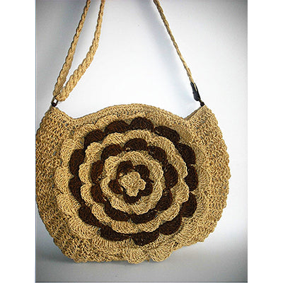 Bohemian Knitted Straw Floral Beach Shoulder Bag for women - wanahavit