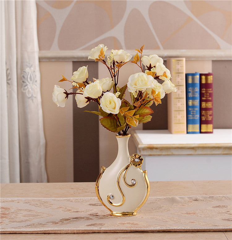 Renaissance Ceramic Flower Vase-home accent-wanahavit-C n 1White Rose-wanahavit