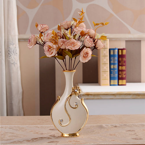 Load image into Gallery viewer, Renaissance Ceramic Flower Vase-home accent-wanahavit-C n 1Pink Rose-wanahavit
