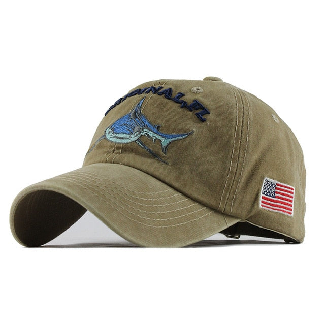 Original Florida Shark Retro Snapback Baseball Cap-unisex-wanahavit-F146 Khaki-Adjustable-wanahavit