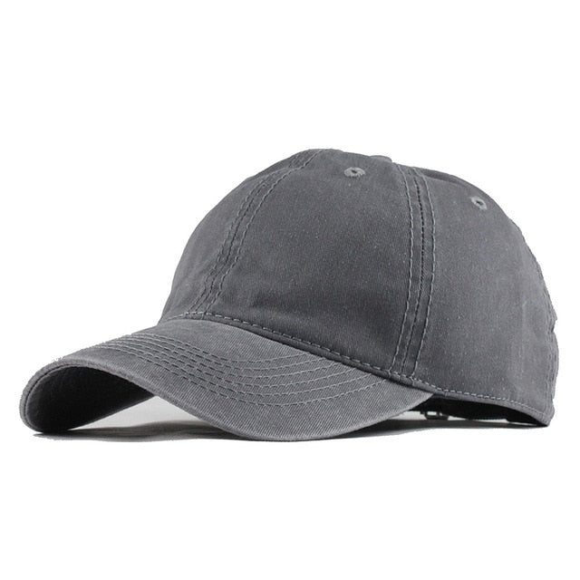 100% Washed Cotton Solid Color Snapback Baseball Cap-unisex-wanahavit-F149 Gray-Adjustable-wanahavit