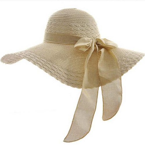 Load image into Gallery viewer, Large Brim Floppy Beach Sun Hat-women-wanahavit-Milk white-wanahavit
