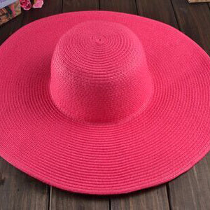 Large Beach Sun Visor Hat-women-wanahavit-Rose-wanahavit
