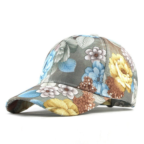 Load image into Gallery viewer, Floral Embroidered Flower Print Lace Snapback Baseball Cap-unisex-wanahavit-F186 Gray Blue-Adjustable-wanahavit
