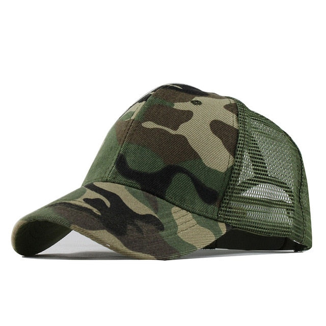 Camouflage Mesh Army Trucker Baseball Cap-unisex-wanahavit-F141 Green-Adjustable-wanahavit