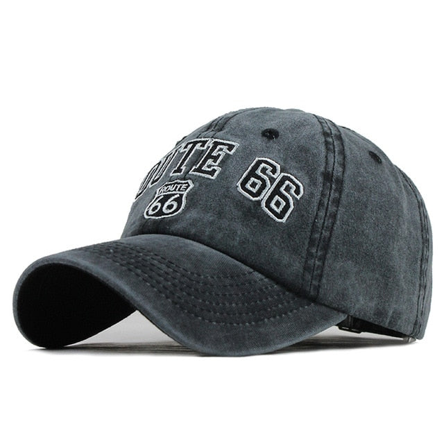 Route 66 Patched Embroidered Snapback Baseball Cap-unisex-wanahavit-F600 Black-Adjustable-wanahavit