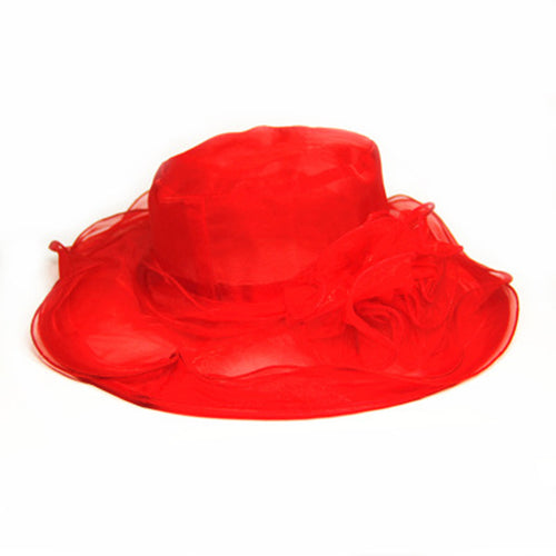 Load image into Gallery viewer, Elegant Church Summer Wide Brim Sun Hat-women-wanahavit-F307 Red-wanahavit
