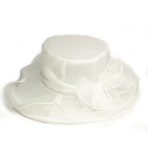 Load image into Gallery viewer, Elegant Church Summer Wide Brim Sun Hat-women-wanahavit-F307 White-wanahavit
