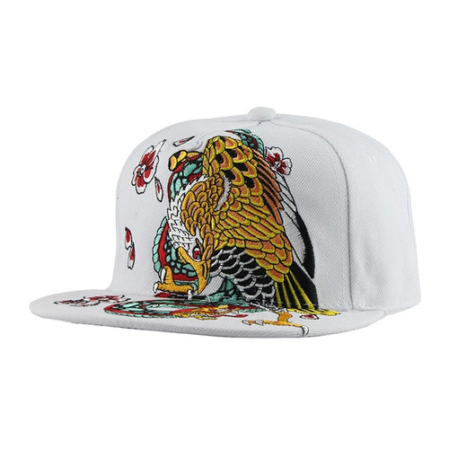 Load image into Gallery viewer, Eagle Embroidery Street Style Snapback Hip Hop Cap-unisex-wanahavit-F136 White-Adjustable-wanahavit

