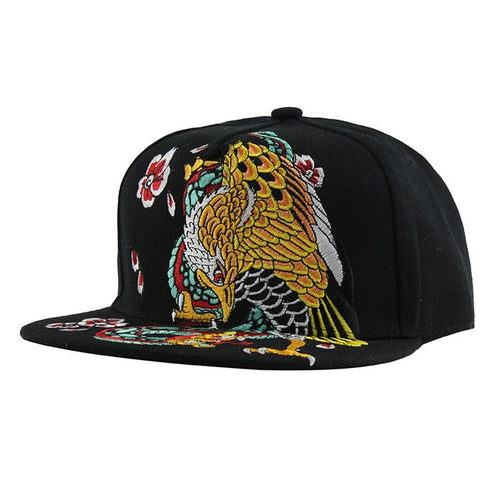 Load image into Gallery viewer, Eagle Embroidery Street Style Snapback Hip Hop Cap-unisex-wanahavit-F136 Black-Adjustable-wanahavit

