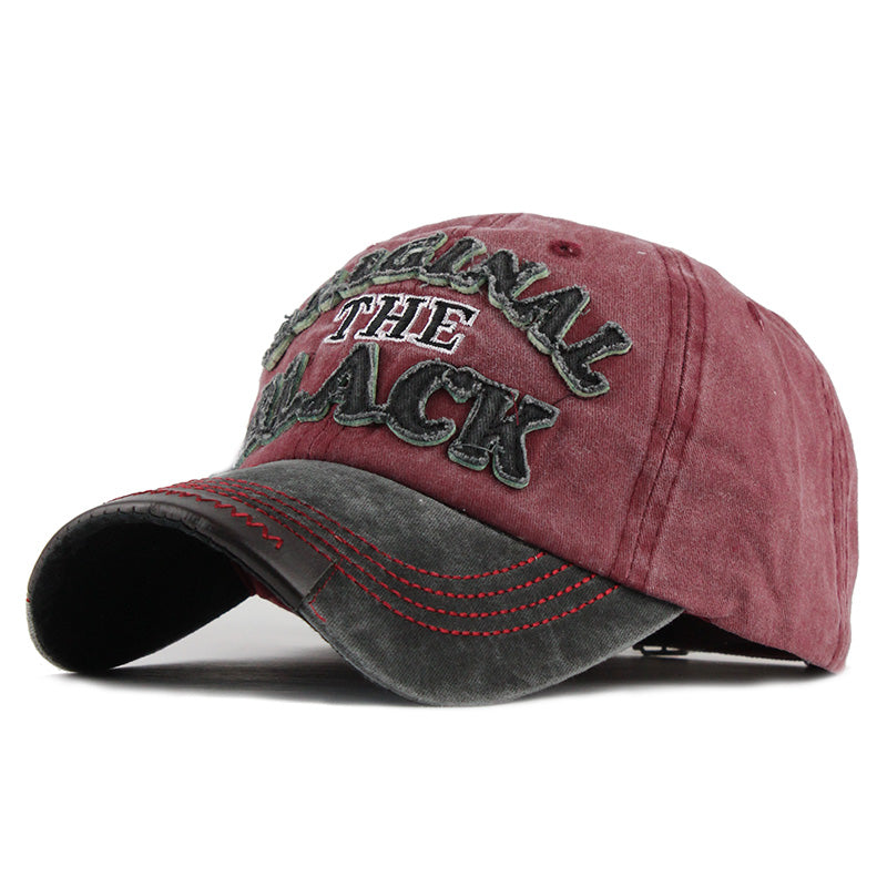 The Original Black Patched Baseball Cap-unisex-wanahavit-Black Red-Adjustable-wanahavit