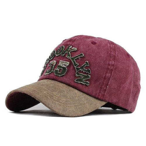 Load image into Gallery viewer, Brooklyn 35 Washed Cotton Snapback Baseball Cap-unisex-wanahavit-F608 Red-Adjustable-wanahavit
