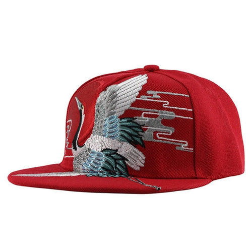 Load image into Gallery viewer, Bird Embroidery Street Style Snapback Hip Hop Cap-unisex-wanahavit-F135 Red-Adjustable-wanahavit
