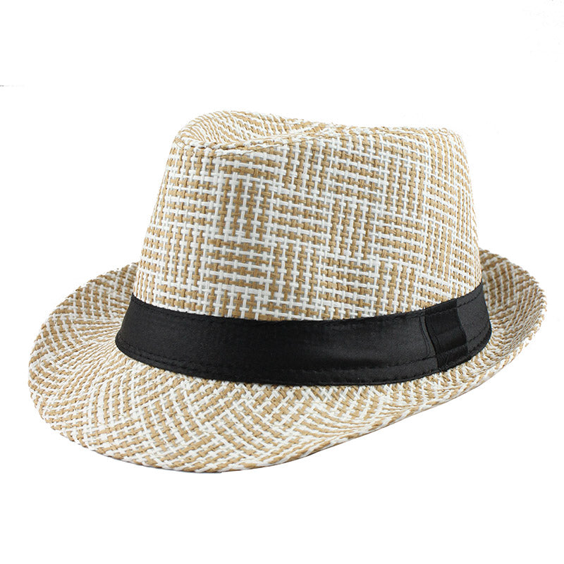 Grid Striped Sun Hat-unisex-wanahavit-F301 Beige-wanahavit