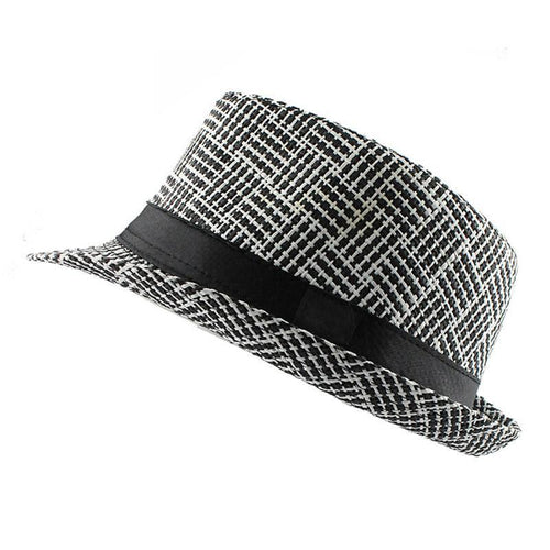 Load image into Gallery viewer, Grid Striped Sun Hat-unisex-wanahavit-F301 Black-wanahavit
