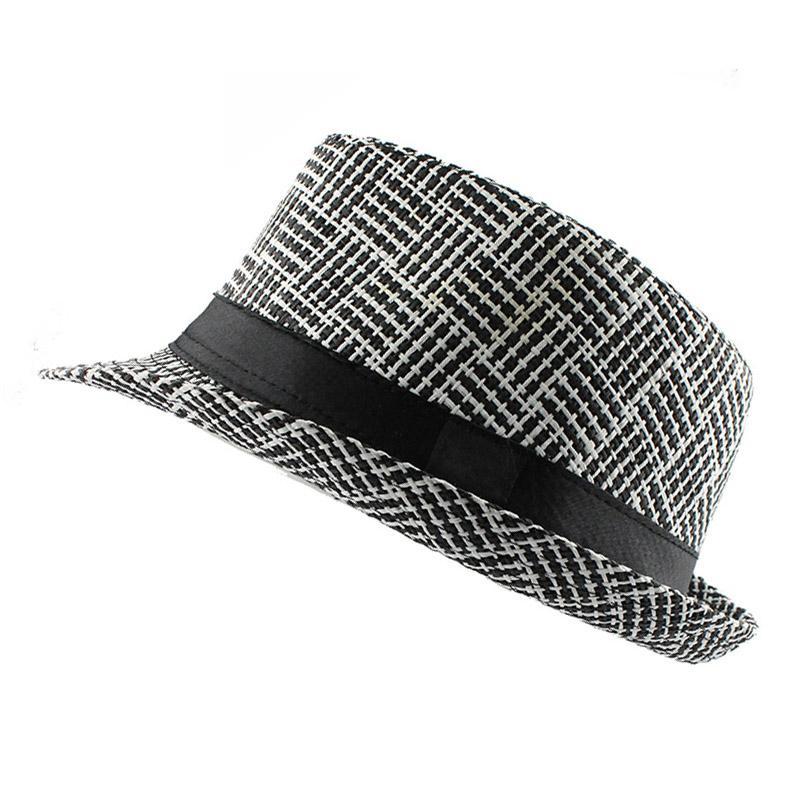 Grid Striped Sun Hat-unisex-wanahavit-F301 Black-wanahavit