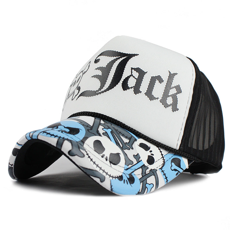 Jack Printed Baseball Cap-unisex-wanahavit-White-Adjustable-wanahavit