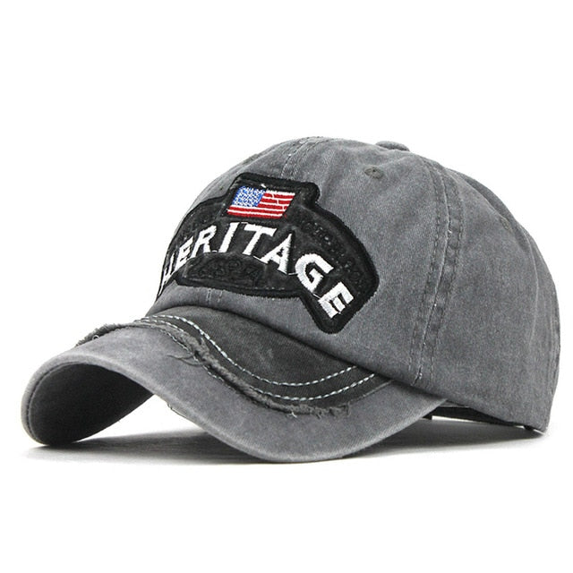 Heritage America Embroidered Snapback Baseball Cap-unisex-wanahavit-F318 Gray-wanahavit