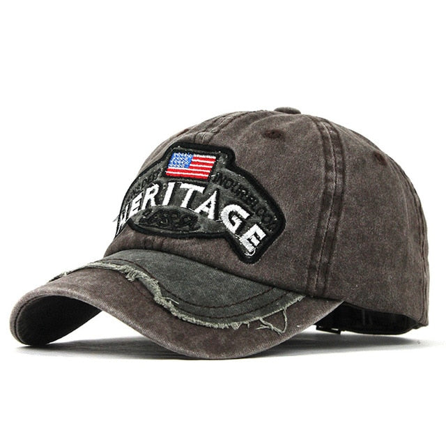 Heritage America Embroidered Snapback Baseball Cap-unisex-wanahavit-F318 Brown-wanahavit