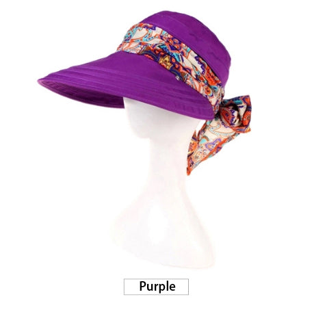 Load image into Gallery viewer, Wide Brim with Sun Hat with Bandana-women-wanahavit-F308 Purple-wanahavit
