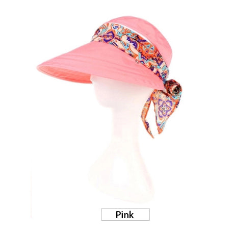 Load image into Gallery viewer, Wide Brim with Sun Hat with Bandana-women-wanahavit-F308 Pink-wanahavit
