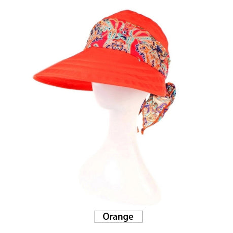Load image into Gallery viewer, Wide Brim with Sun Hat with Bandana-women-wanahavit-F308 Rose Red-wanahavit
