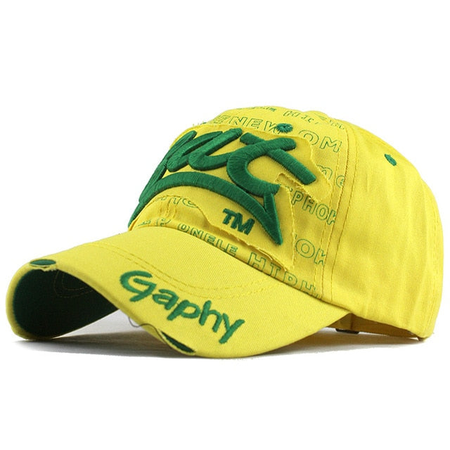 Bat Gaphy Embroidered Snapback Baseball Cap-unisex-wanahavit-F248 Yellow Green-wanahavit