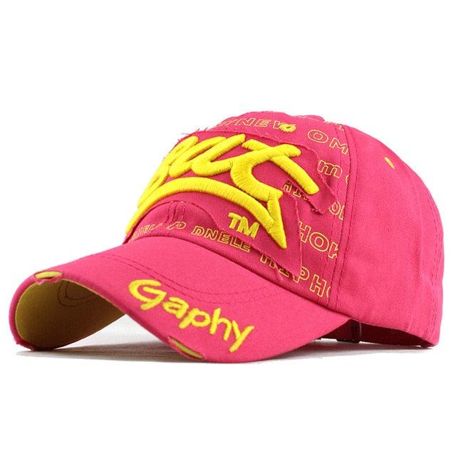 Bat Gaphy Embroidered Snapback Baseball Cap-unisex-wanahavit-F248 Rose Yellow-wanahavit