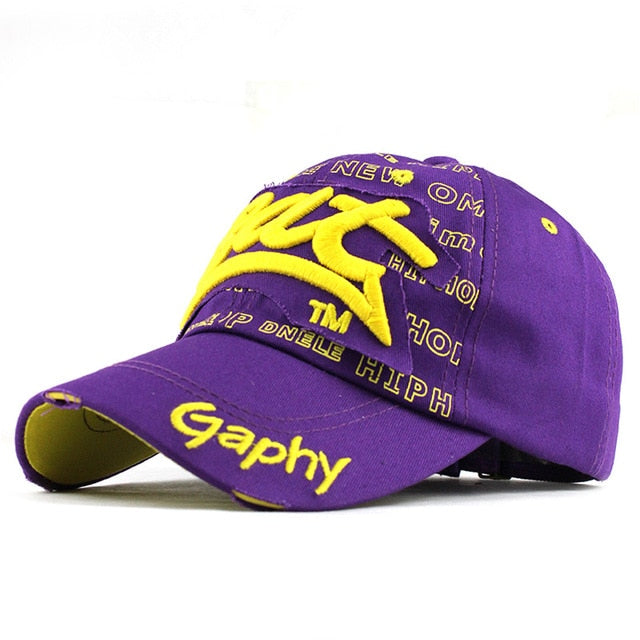 Bat Gaphy Embroidered Snapback Baseball Cap-unisex-wanahavit-F248 Purple-wanahavit