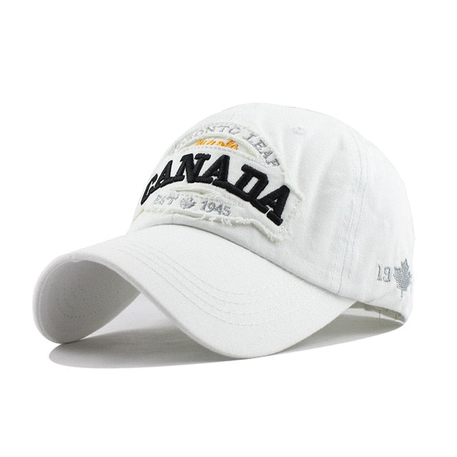 Canada Letter Cotton Embroidery Snapback Baseball Cap-unisex-wanahavit-F228 CANDA White-Adjustable-wanahavit