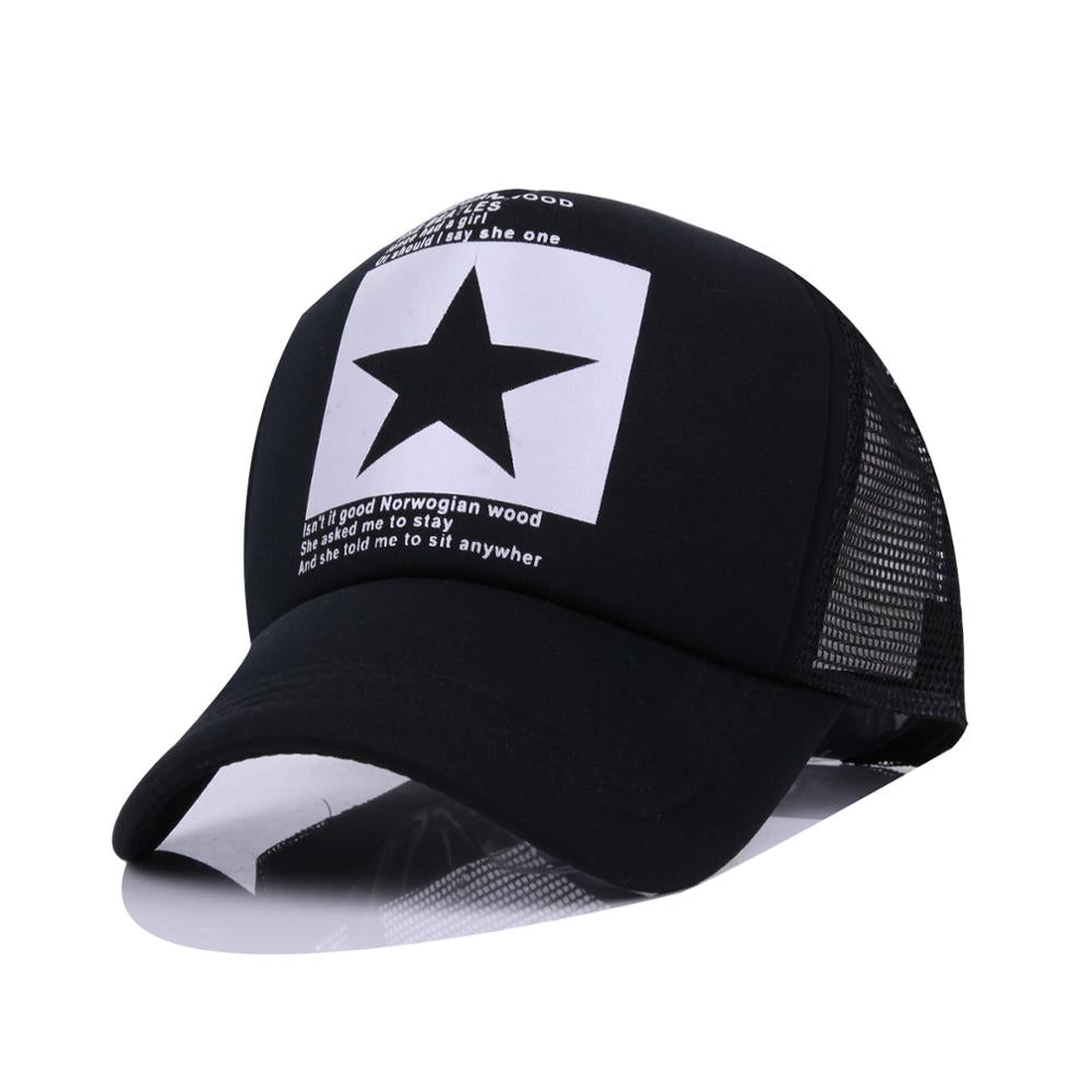 Star Brand Baseball Cap-unisex-wanahavit-Black & WHite-wanahavit