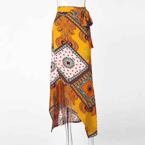 Load image into Gallery viewer, Floral Print Long Open Slit Skirt-women-wanahavit-Floral-L-wanahavit
