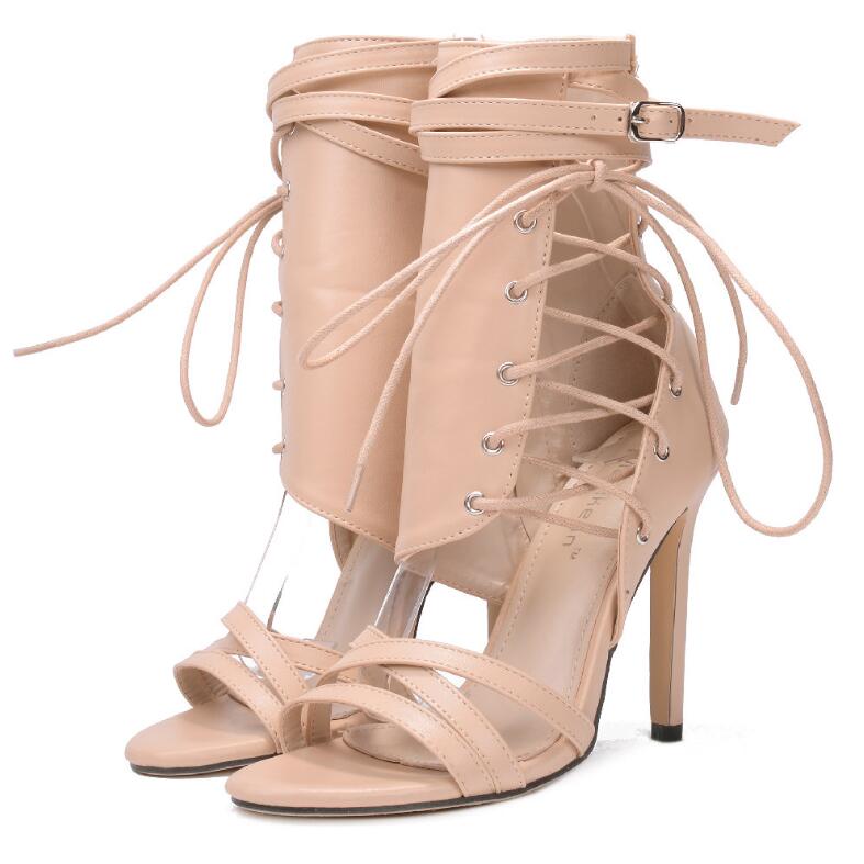 Roman Gladiator Buckle Strap Zipper Laced Sandals-women-wanahavit-Khaki-39-wanahavit
