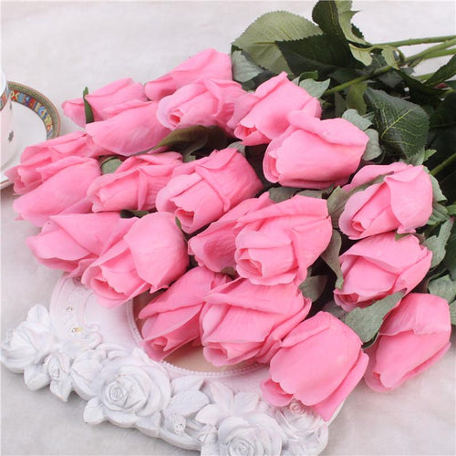 Load image into Gallery viewer, 11pcs Artificial Realistic Rose Bouquet-home accent-wanahavit-B deep pink-wanahavit

