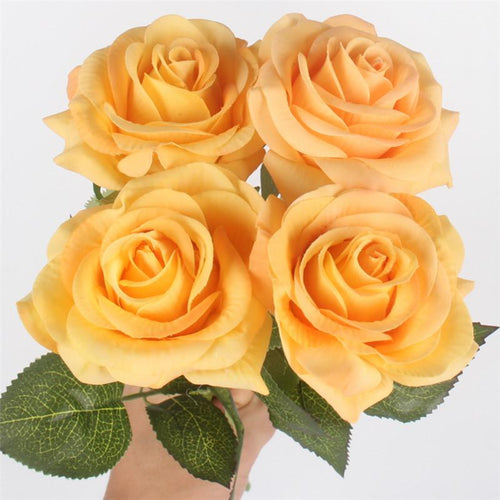 Load image into Gallery viewer, 11pcs Artificial Realistic Rose Bouquet-home accent-wanahavit-C yellow-wanahavit
