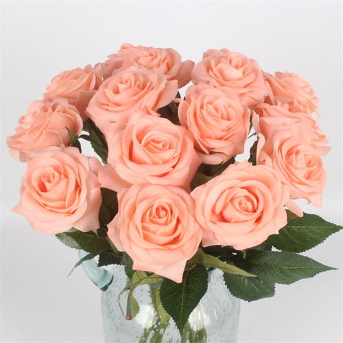 Load image into Gallery viewer, 11pcs Artificial Realistic Rose Bouquet-home accent-wanahavit-C champagne-wanahavit
