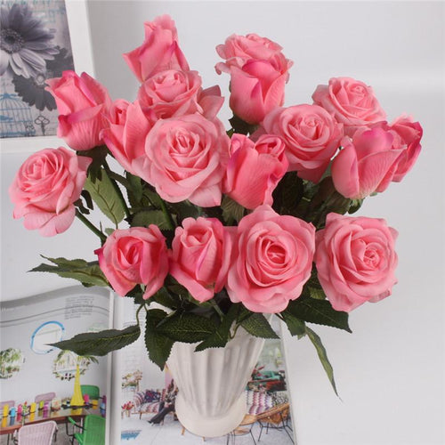 Load image into Gallery viewer, 11pcs Artificial Realistic Rose Bouquet-home accent-wanahavit-MIX pink-wanahavit

