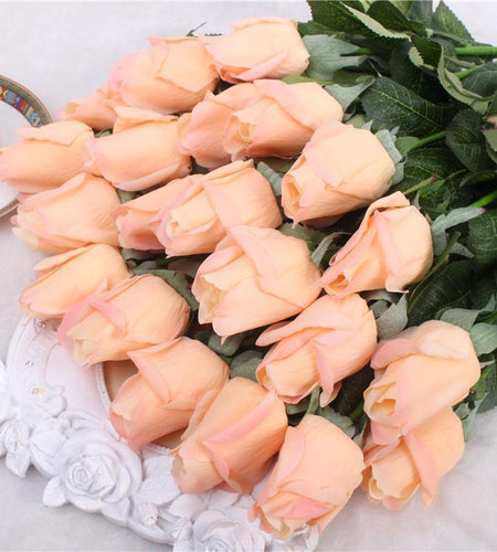 11pcs Artificial Realistic Rose Bouquet-home accent-wanahavit-B champagne-wanahavit