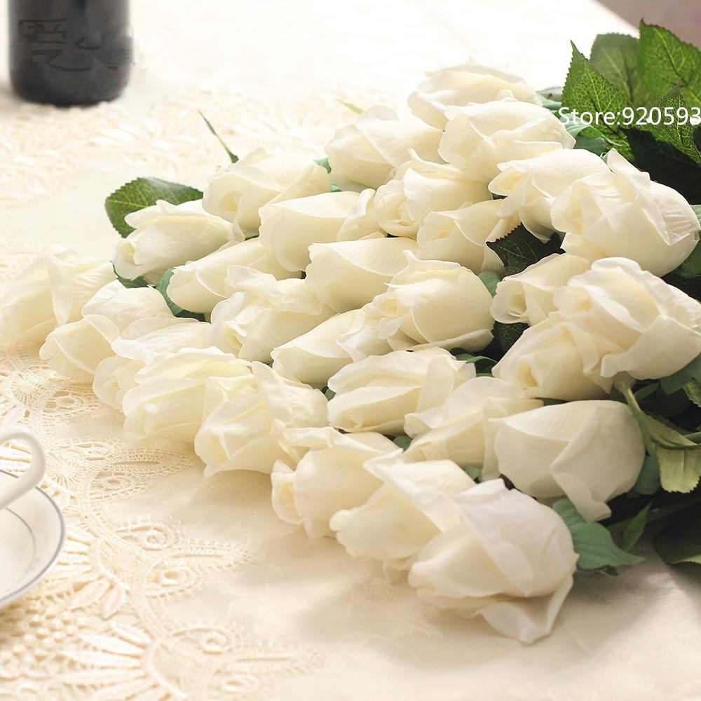 11pcs Artificial Realistic Rose Bouquet-home accent-wanahavit-B white-wanahavit
