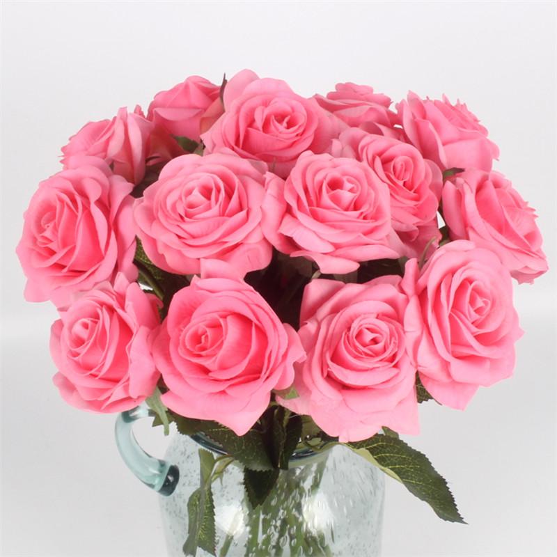 11pcs Artificial Realistic Rose Bouquet-home accent-wanahavit-C pink-wanahavit