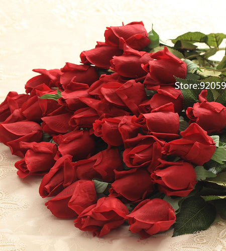 11pcs Artificial Realistic Rose Bouquet-home accent-wanahavit-B red-wanahavit