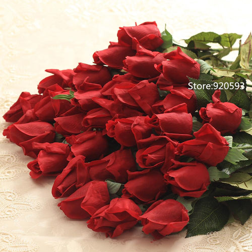 Load image into Gallery viewer, 11pcs Artificial Realistic Rose Bouquet-home accent-wanahavit-B red-wanahavit
