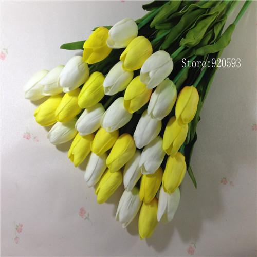 31pcs Mini Tulip Flower-home accent-wanahavit-white yellow-wanahavit