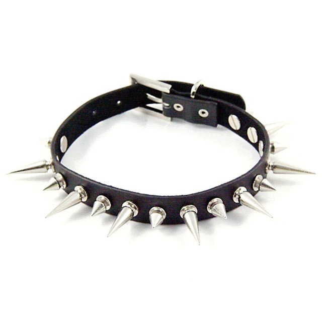 Gothic Black Choker Necklace Rivet Punk-unisex-wanahavit-Black-wanahavit