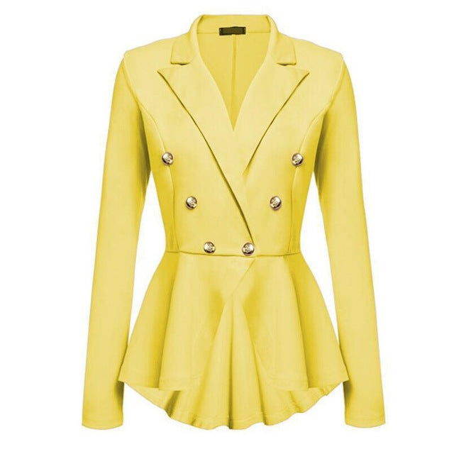 Gothic Casual Slim Fit Coat Blazer-women-wanahavit-Yellow-S-wanahavit