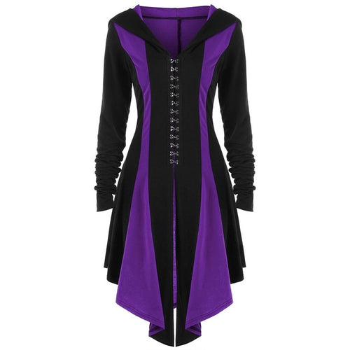 Load image into Gallery viewer, Gothic Long Lace Up Cardigan Coat-women-wanahavit-Purple-M-wanahavit
