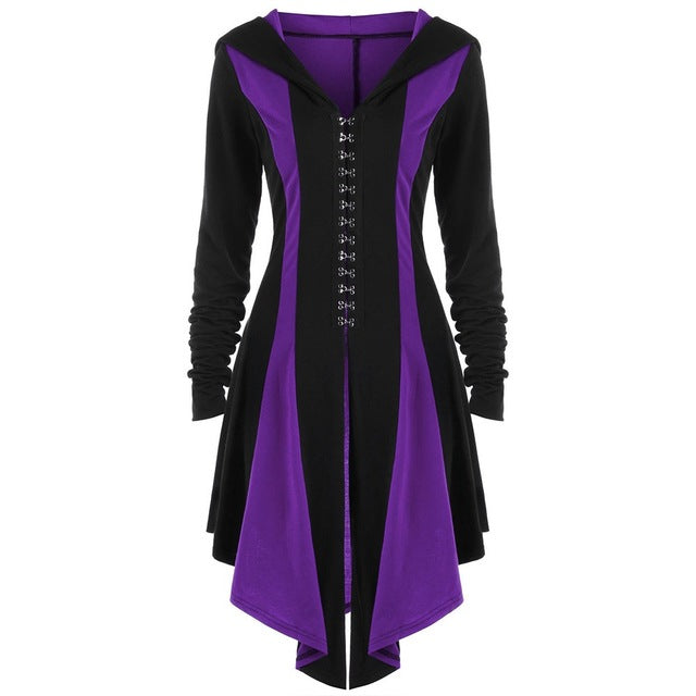 Gothic Long Lace Up Cardigan Coat-women-wanahavit-Purple-M-wanahavit